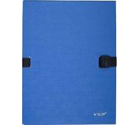 Chemise à dos extensible avec rabat N'CLIP, papier toilé vernis, coloris bleu - Lot de 10