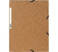 Chemise à élastique 24x32 3 rabats, carte lustrée, coloris tabac - Lot de 25