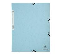 Exacompta - Réf. 55528E - 1 chemise à élastiques - pochette 3 rabats - en carte lustrée 400 g/m2 - dimensions 24 x 32 cm pour documents au format A4 - couleur bleu pastel