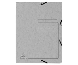 Chemise à élastique 3 rabats carte lustrée 355gm2 - A4 - Gris