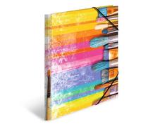 Herma Chemise à rabats « Pinceaux » – carton, 3 rabats, élastique, carte pelliculée – A4