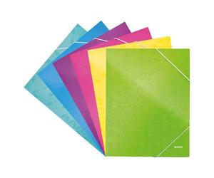 Chemise à élastique 3 rabats carte Wow Leitz 24 x 31 cm dos 2,4 cm couleurs assorties