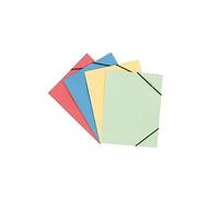 Lot de 50 Chemises 3 Rabats Neutre A4 avec Elastique Couverture Carte Recyclée Coloris Assortis