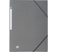 Chemise à élastique 3 rabats Oxford 24 x 32 cm dos 2 cm - couleurs classiques grise - Lot de 10 G