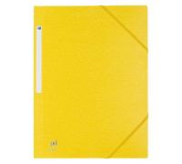 Oxford Chemise à élastique 3 rabats 24 x 32 cm dos 3 cm jaune Lot de 10