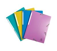 Chemise à élastique 3 rabats plastique Forever Young Exacompta 24 x 32 cm - Dos 3 cm couleurs assorties