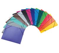 Chemise à élastique HERMA translucide, 14 couleurs différentes, A3, plastique résistant, avec 3 rabats intérieurs, paquet de 42 pièces