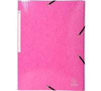 Exacompta - Réf. 55824E - 1 chemise à élastiques Iderama - pochette 3 rabats Maxi Capacity - en carte lustrée pelliculée 425 g/m2 - dim 24 x 32 cm pour format A4 - couleur rose