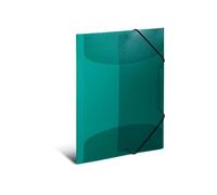 Chemise à élastiques - HERMA - A3 - PP - Vert foncé translucide - 3 rabats