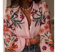 Chemise à imprimé numérique pour femmes, printemps/été. Cardigan ample, élégant et décontracté à manches longues avec col châle. Vêtement de tous les jours de luxe, polyvalent pour le travail et les v
