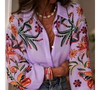 Chemise à imprimé numérique pour femmes, printemps/été. Cardigan ample, élégant et décontracté à manches longues avec col châle. Tenue de luxe polyvalente pour le quotidien, les déplacements et les va