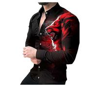Chemise À Imprimerie Animale pour Hommes Couche À Manche Décontractée Chemise À Manches Longues