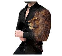 Chemise À Imprimerie Animale pour Hommes Couche À Manche Décontractée Chemise À Manches Longues