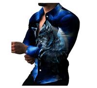 Chemise À Imprimerie Animale pour Hommes Couche À Manche Décontractée Chemise À Manches Longues