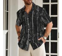 Chemise à manches courtes décontractée à imprimé tie-dye et boutons devant pour hommes grande taille, chemise cubaine d'été pour hommes, chemises hawaïennes à imprimé pour hommes, chemise d'été abstra