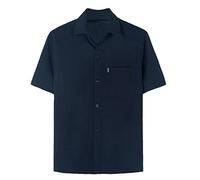 Chemise à manches courtes d'été à poches pour personnes âgées et d'âge moyen avec revers et hauts décontractés amples pour papa porte des chemises de grand-père et des hauts boutonnés cool pour homme,