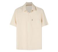 Chemise à manches courtes d'été à poches pour personnes âgées et d'âge moyen avec revers et hauts décontractés amples pour papa porte des chemises de grand-père et des hauts boutonnés cool pour homme,