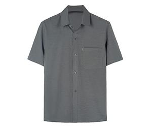 Chemise à manches courtes d'été à poches pour personnes âgées et d'âge moyen avec revers et hauts décontractés amples pour papa porte des chemises de grand-père et des hauts boutonnés cool pour homme,