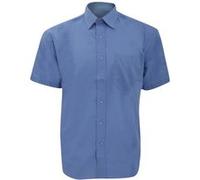 Chemise à manches courtes en popeline Russell Collection pour homme (3XL) (Bleu clair) - UTBC1029 Bleu Clair G