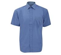 Chemise à Manches Courtes en Popeline Russell Collection pour Homme (XL) (Bleu Clair)