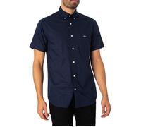Chemise À Manches Courtes En Popeline Standard - GANT - Homme - Bleu L