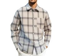 Chemise à manches courtes en velours côtelé pour homme - Confortable - Imprimé, blanc, L