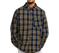Chemise à manches courtes en velours côtelé pour homme - Confortable - Imprimé, jaune, XL