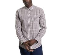 Ben Sherman Chemise boutonnée à manches courtes pour homme Motif vichy, Rouge, L