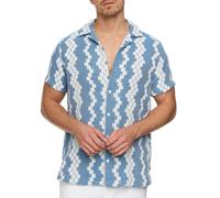 Indicode Hommes INCosby Shirt | Chemise à Manches Courtes et col boutonné Blue L