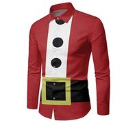 Chemise à manches courtes pour homme L - Chemises de Noël pour hommes en hiver - Manches longues - Boutonnière - Impression complète - Chemises amusantes avec atmosphère spéciale - Chemise à carreaux