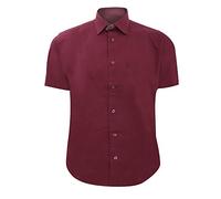 Chemise à Manches Courtes Russell Collection pour Homme (3XL) (Bordeaux)