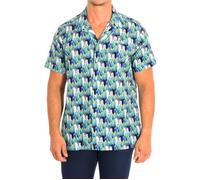Chemise à manches courtes TMC024-PP575 homme-Vert à motifs XXL