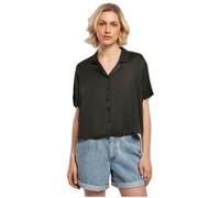 Chemise à manches courtes - Urban Classics - Viscose Satin Resort - Noir - Coupe loose - Col à revers fin M