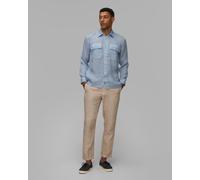 Chemise à Manches Longues Bleue Pour Hommes 120% Lino 32alim19sg-s00205 L