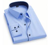 Chemise à manches longues décontractée et polyvalente pour homme, simple boutonnage, bleue, chemise de créateur de luxe, formelle, pour le travail et les cérémonies L,M,S,XL,XXLUnicoloreÉtoffe