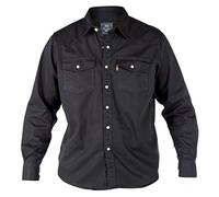 Chemise à manches longues en denim pour homme Duke London King size Effet délavé - noir - XX-Large
