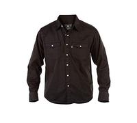 Chemise à manches longues en denim pour homme Duke London King size Effet délavé - noir - XXX-Large