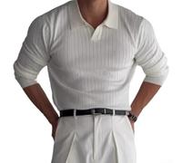 Chemise à manches longues en tricot jacquard décontracté pour homme