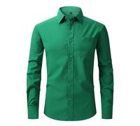 Chemise à manches longues extensible infroissable avec poche pour homme