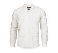Indicode Hommes Waylon Shirt | Chemise en mélange Lin-Coton Vanilla Ice L