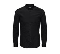 Chemise à Manches Longues - JACK & JONES - Noir - Col Italien - 98% Coton - Droite L
