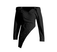 Chemise À Manches Longues pour Femmes Rayée Droite Col en V Chemisier d'affaires Irrégulier pour Sports De Plein Air Black M