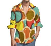 Chemise à manches longues pour homme par les tendances des années 70 et avec impression 3D Hawaï Beach Visuels pour le quotidien et les vacances (4XL, orange)