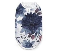 Chemise à motif aquarelle bleu foncé pour chiens de petite et moyenne taille, gilet respirant sans manches pour chien et chat, tissu doux extensible et protection UV, vêtements toutes saisons pour la