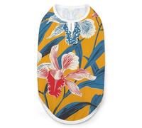 Chemise à motif jaune moutarde pour chien, séchage rapide, respirant, pour animal domestique, doux, extensible, sans manches, vêtements pour chiens, S