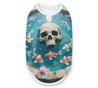 Chemise à motif tête de mort Koi Fish pour chien et chat de petite et moyenne taille, tissu doux extensible et protection UV, vêtements toutes saisons pour la promenade