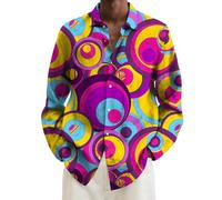 Chemise à Paillettes Homme Grande Taille Orange Col Officier Déguisement Hippie Disco Années 80 T-Shirt Argenté 7XL