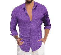 Chemise à paillettes pour homme Dico Shirts Carnaval Must Chemise brillante pour homme avec col à revers imprimé, boutonnière, chemise de fête, tenue des années 80, discothèque, festival de musique