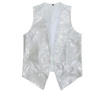 Chemise à paillettes pour homme - Gilet à paillettes - Gilet à paillettes - Pour homme et femme - Accessoire de costume disco - Carnaval et fête à thème - Gilet à paillettes doré argenté noir bordeaux
