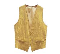 Chemise à paillettes pour homme - Gilet à paillettes - Gilet à paillettes - Pour homme et femme - Accessoire de costume disco - Carnaval et fête à thème - Gilet à paillettes doré argenté noir bordeaux